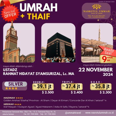 Umroh Plus Thaif – Paket Silver – 9 Hari PP - Image 2