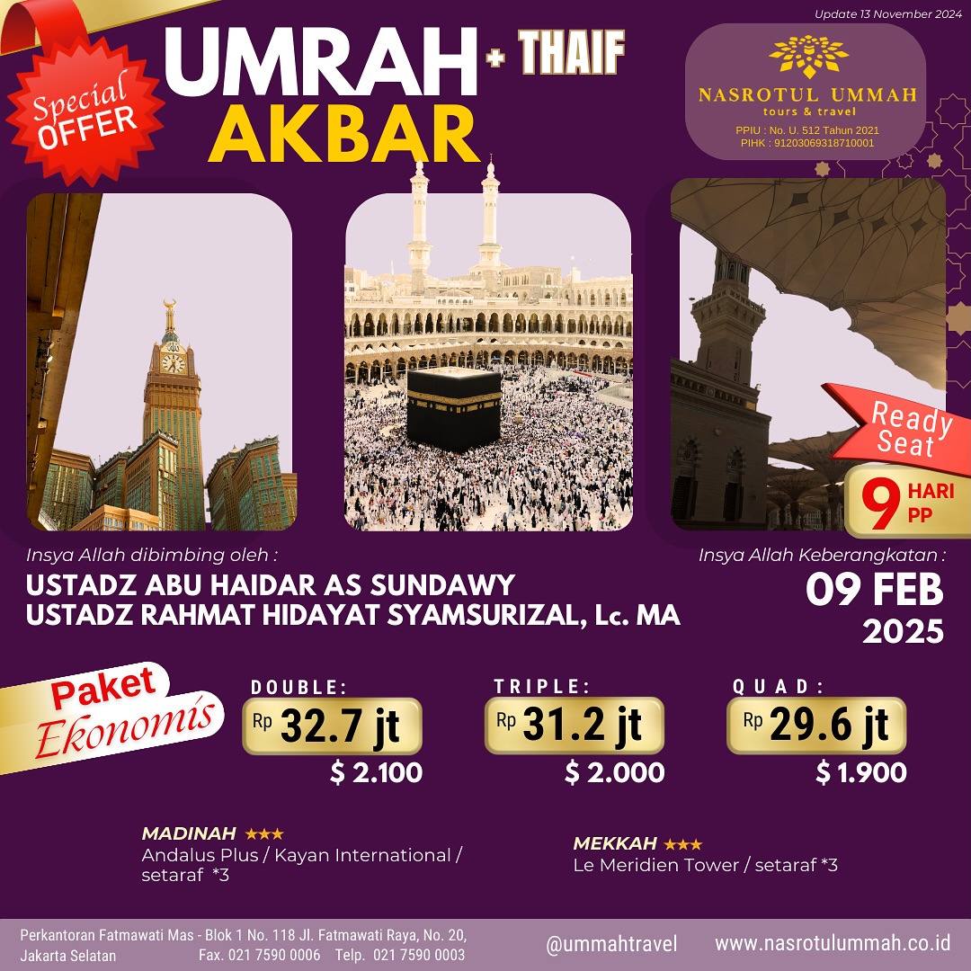Read more about the article UMROH & HAJI – USTADZ RIZAL YULIAR PUTRANANDA, LC.