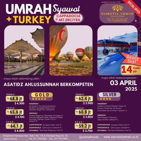 Umroh Syawal Plus Turkey - Paket Gold